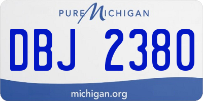 MI license plate DBJ2380