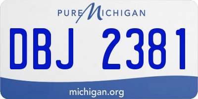 MI license plate DBJ2381