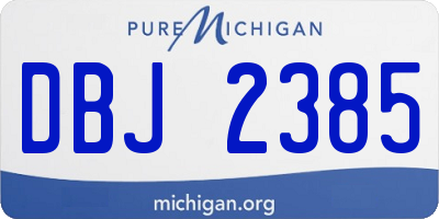 MI license plate DBJ2385