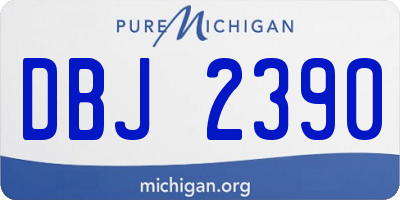 MI license plate DBJ2390