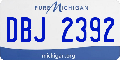 MI license plate DBJ2392