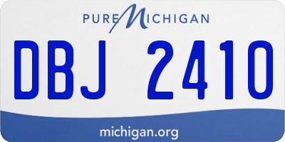 MI license plate DBJ2410