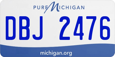 MI license plate DBJ2476