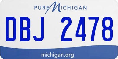 MI license plate DBJ2478