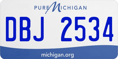 MI license plate DBJ2534
