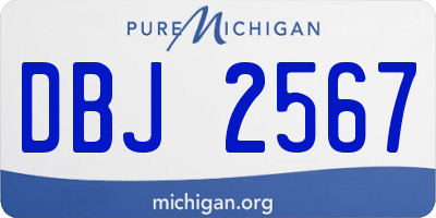 MI license plate DBJ2567