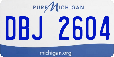 MI license plate DBJ2604