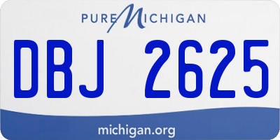 MI license plate DBJ2625
