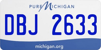 MI license plate DBJ2633