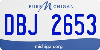 MI license plate DBJ2653
