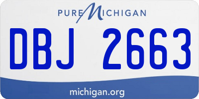 MI license plate DBJ2663