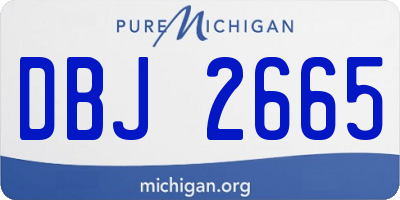 MI license plate DBJ2665