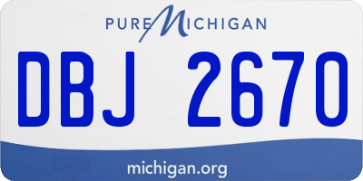 MI license plate DBJ2670