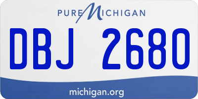 MI license plate DBJ2680