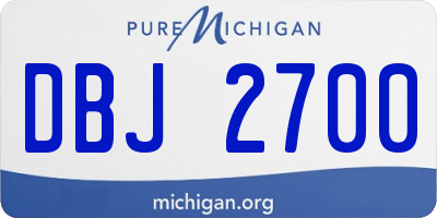 MI license plate DBJ2700