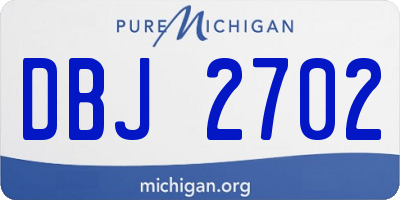 MI license plate DBJ2702