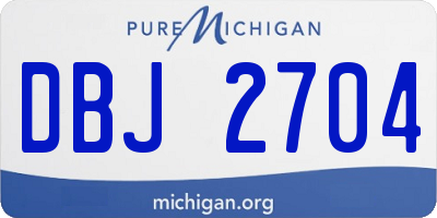MI license plate DBJ2704