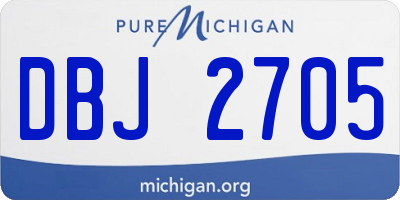 MI license plate DBJ2705