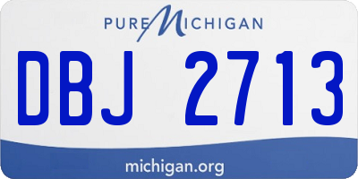 MI license plate DBJ2713