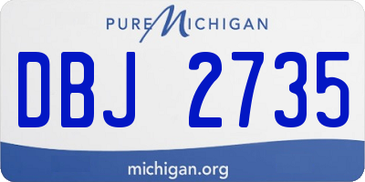 MI license plate DBJ2735