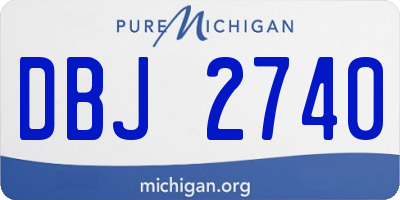 MI license plate DBJ2740