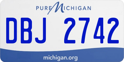MI license plate DBJ2742
