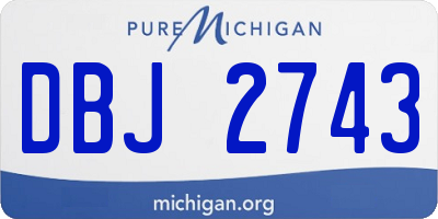 MI license plate DBJ2743