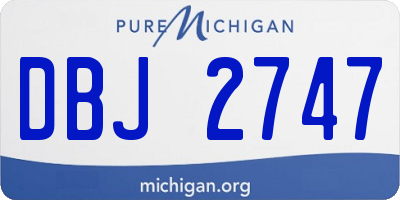 MI license plate DBJ2747