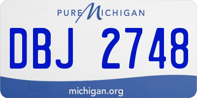 MI license plate DBJ2748