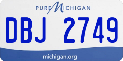 MI license plate DBJ2749
