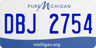 MI license plate DBJ2754