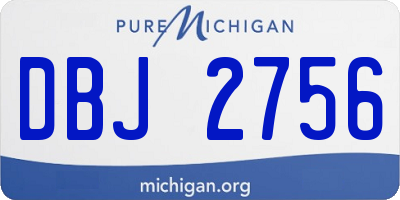 MI license plate DBJ2756