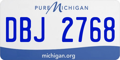 MI license plate DBJ2768