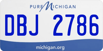 MI license plate DBJ2786