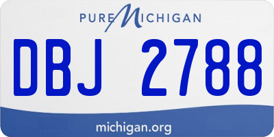 MI license plate DBJ2788