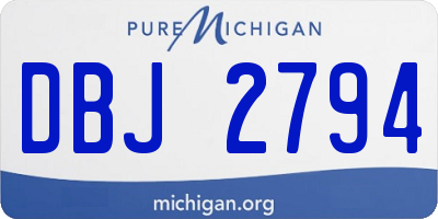 MI license plate DBJ2794