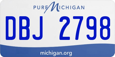 MI license plate DBJ2798