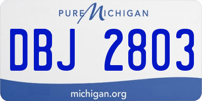 MI license plate DBJ2803