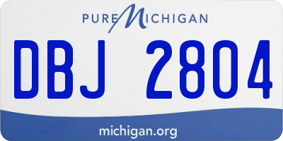 MI license plate DBJ2804