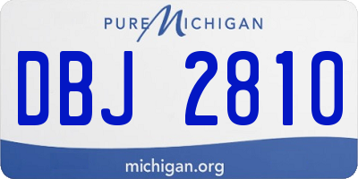 MI license plate DBJ2810