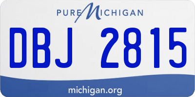 MI license plate DBJ2815