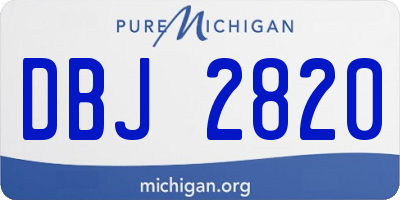 MI license plate DBJ2820