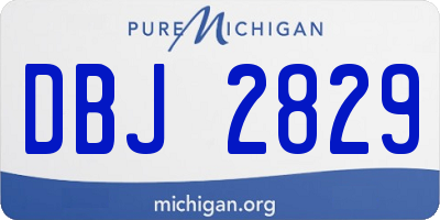 MI license plate DBJ2829