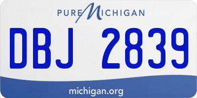 MI license plate DBJ2839