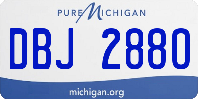 MI license plate DBJ2880