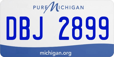 MI license plate DBJ2899
