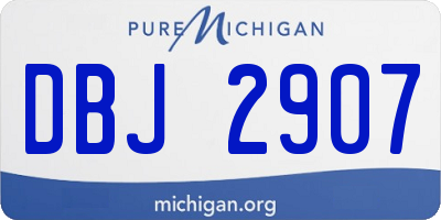 MI license plate DBJ2907