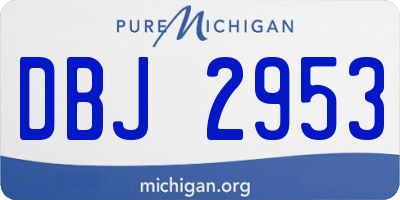 MI license plate DBJ2953