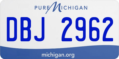 MI license plate DBJ2962
