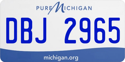 MI license plate DBJ2965